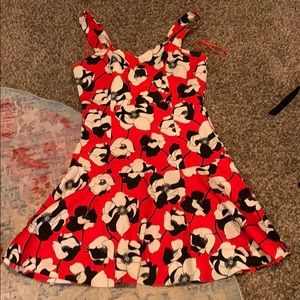 Red floral dress